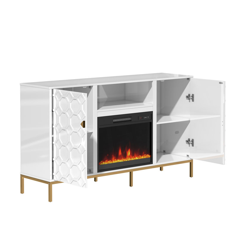 Crédence de rangement l 59,53 po, Blanc, Yes