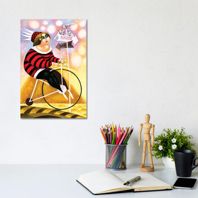 Cyclist - Wrapped Canvas Painting