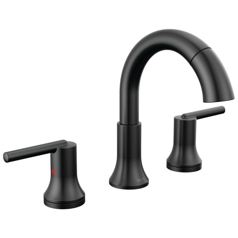 Trinsic Widespread Bathroom Faucet with Drain Assembly, Matte Black