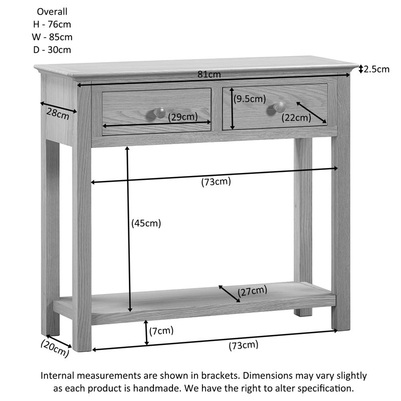 2 Drawer Console Hallway Table