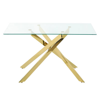 51in Rectangle Glass Dining Table