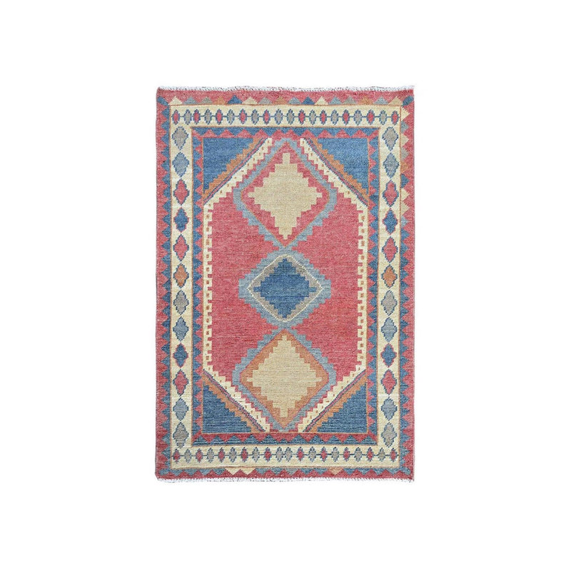 Tapis oriental rose en laine noué à la main 2 pi 9 po x 4 pi 9 po - MOA102249