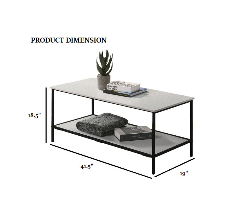 Ensemble de table 3 pièces de style rustique à finition blanche 1 table basse 2 tables de bout 2 pièces de style minimaliste