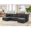 Canapé d'angle moderne à 4 places avec coussins et 2 repose-pieds-129466046
