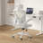 Ergonomic Office Chair, Home Office Desk Chair With Headrest, High Back Computer Chair With Armrests And Adjustable Lumbar Support For Home Office Study Room,White & White-1420434865