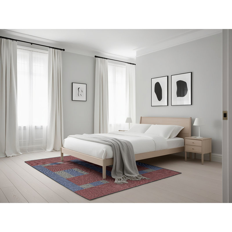 Rouge Tapis décoratif, Rectangle 5 pi x 7 pi