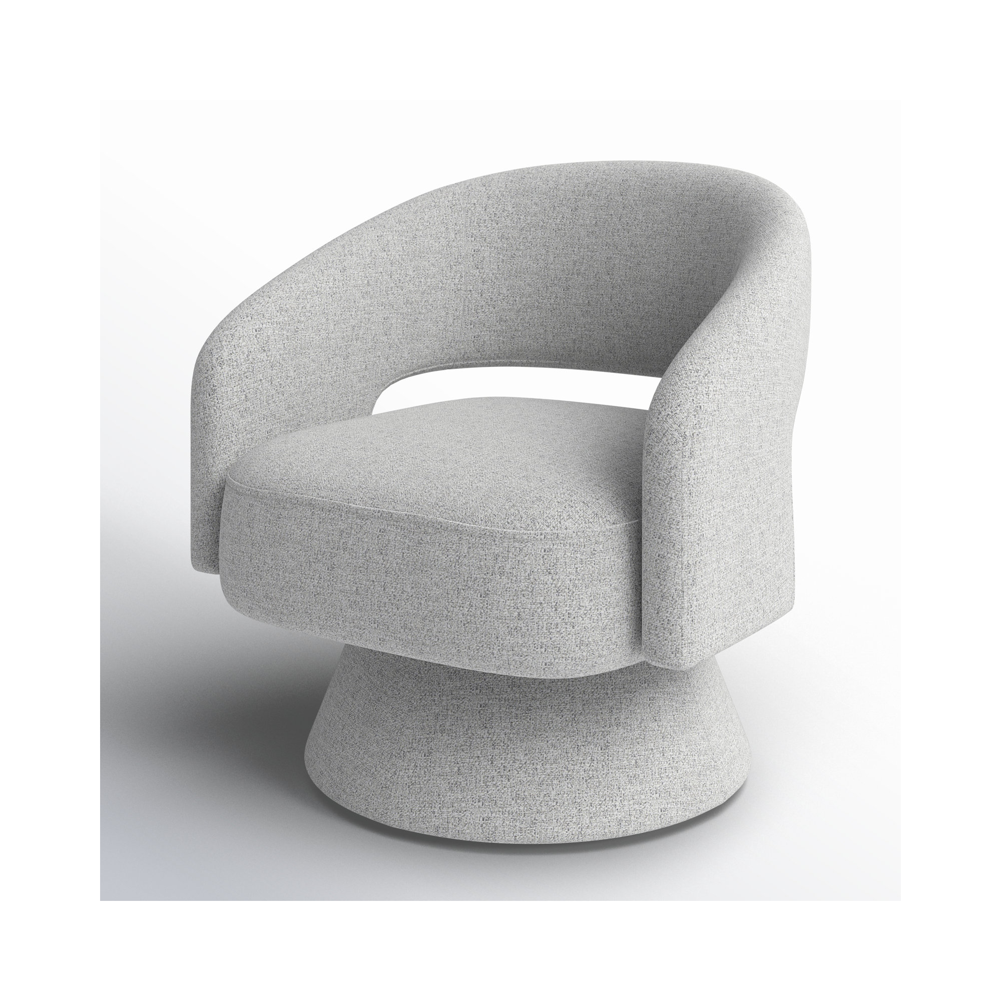 Bhupendra Swivel Accent Chair, White (Multi-colored)