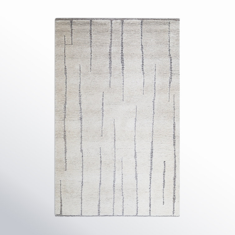 Keagan Abstract Handmade Tufted Wool Area Rug in Charcoal/Ivory/Brown