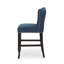 Ensemble de 2 tabourets de comptoir à oreilles capitonnés en tissu, bleu marine et brun foncé-129514447-129514450