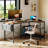 Kirstey L-Shape Gaming Desk with Built in Outlets,Computer Desk with Monitor Stand-1337675898-1337675893