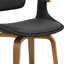 Chaise de salle à manger rembourrée en similicuir noir et brun foncé-1123853814