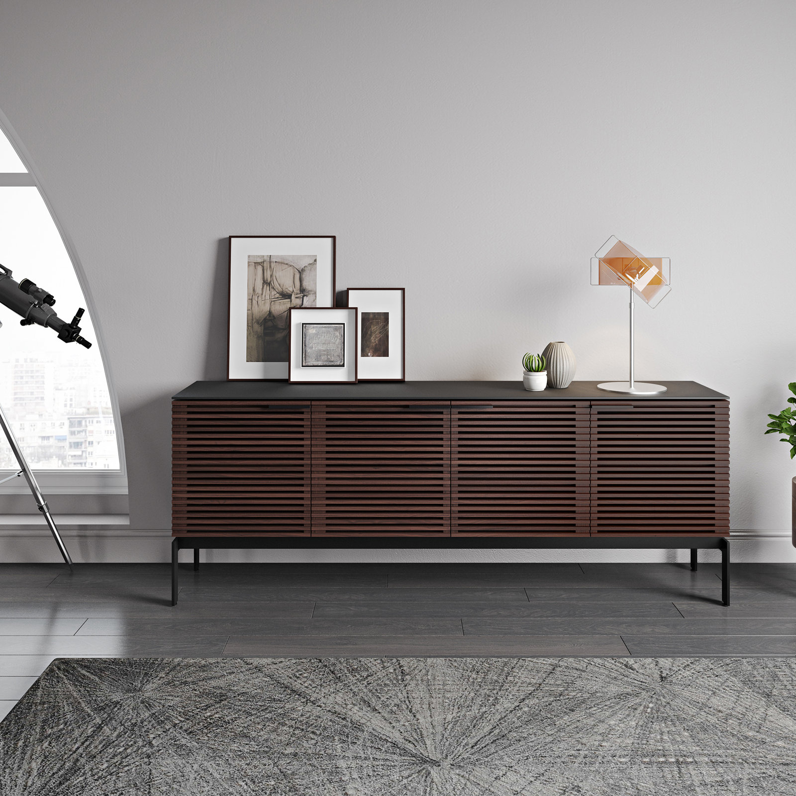 Corridor 79'' Media Console, Chocolate Stained Walnut