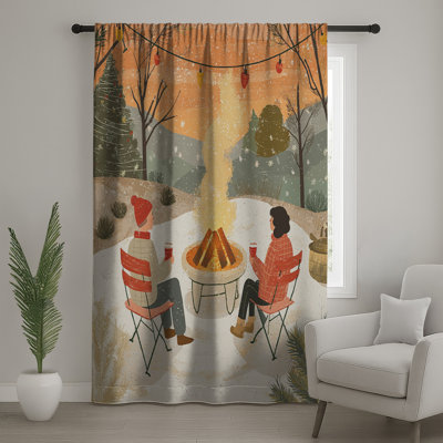 Campfire Window Curtains, Outdoor Sheer & Blockout Curtains - 1 Panel
