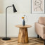 Table basse ronde en grain de bois naturel - Table d'appoint compacte en panneau de fibres à densité moyenne 19,6 de diamètre pour le salon ou la chambre à coucher