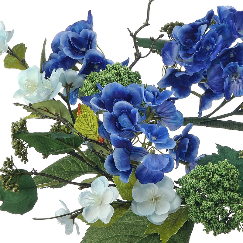 Couronne de jardin 16 po Hydrange, Bleu