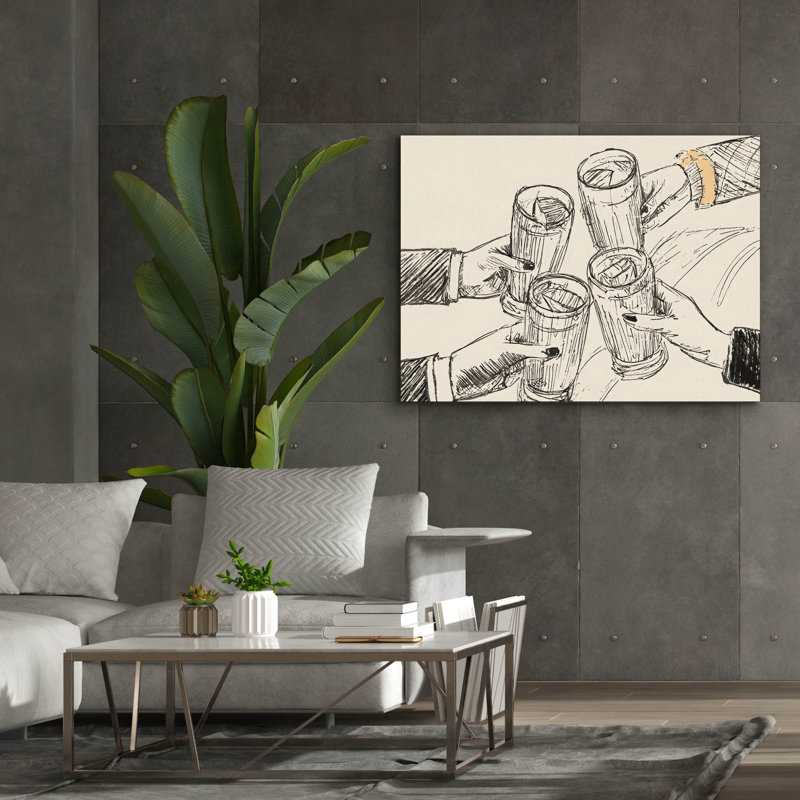«Cheers People» par Andreas Magnusson, art mural sur toile, H 40 po x l 54 po x P 1,5 po