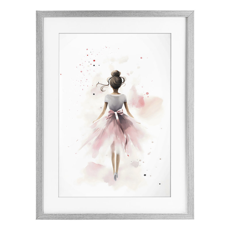 «Speckled Ballerina View», reproduction encadrée sous verre, design by Creative Studio, Cadre de ferme gris