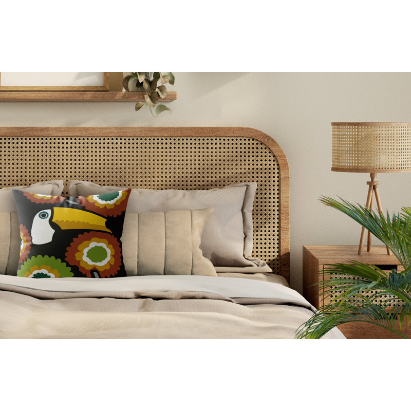 Coussin Alka, Carré 16 po, Black/Brown/Ochre/Green