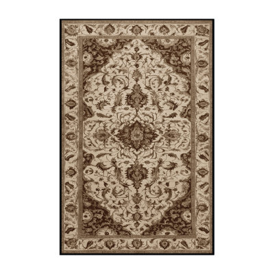 Machine Washable French Brown Area Rug
