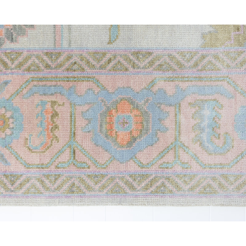 Anabel Hand Knotted Wool Oriental Area Rug, Rectangle 6' x 9'
