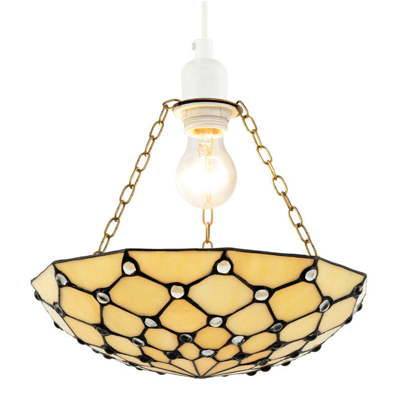 9cm H Glass Pendant Shade ( Screw On ), Yellow