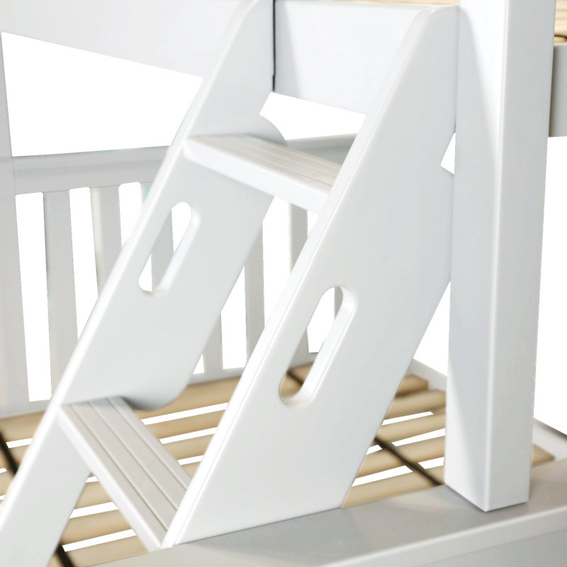  Lit superposé en bois massif benjamin Kids, Blanc, Double sur double