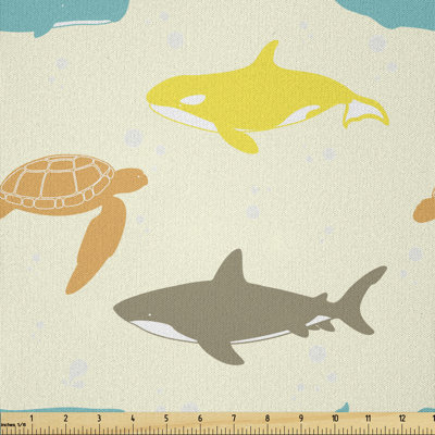 Dairra Whale Shark and Turtle Aquarium Fabric