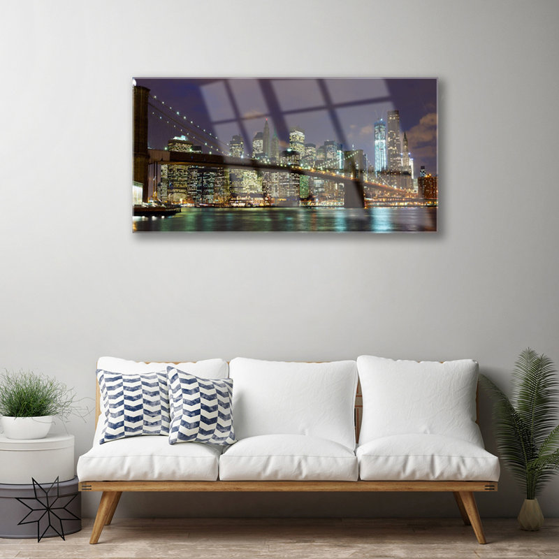 Architecture City Bridge - No Frame Print on Glass