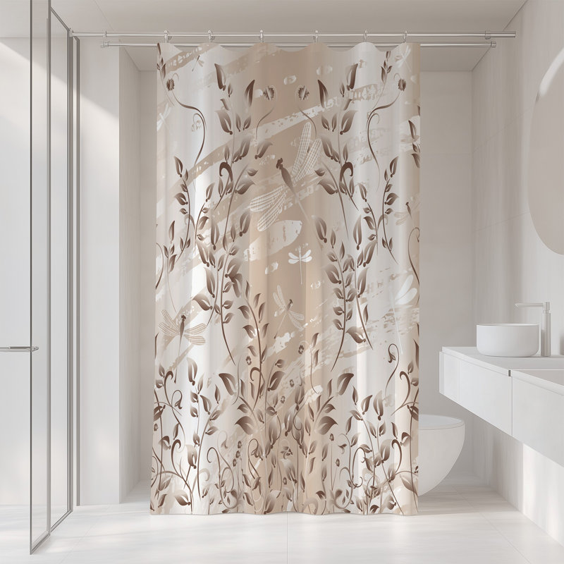 Rideau de douche Lorana Botanical 72 po x 72 po, Taupe