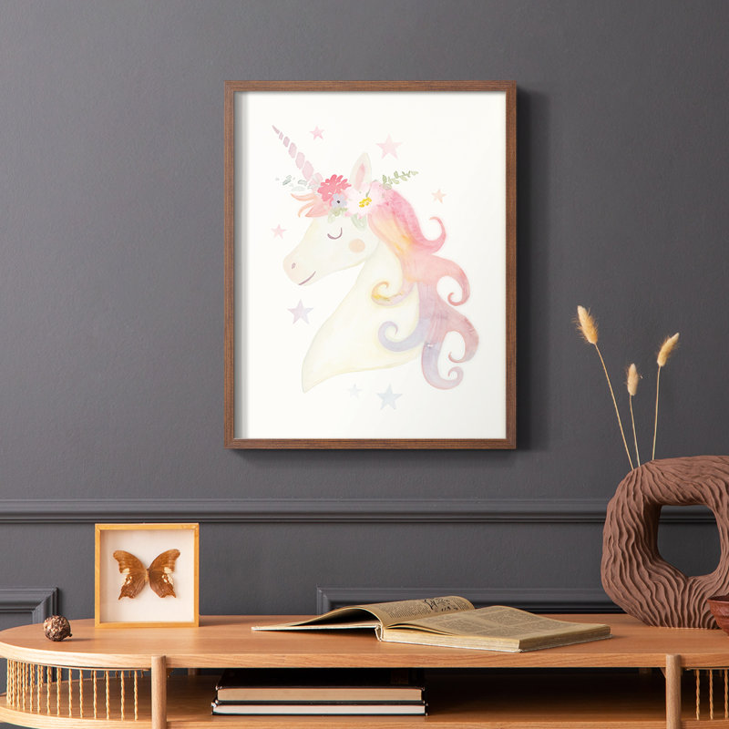 «Sweet Unicorn I», reproduction encadrée - bois massif, H 20 po x l 16 po, Brun