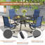 Ensemble de salle à manger en aluminium pour patio avec table ronde en aluminium et 4 chaises de salle à manger pivotantes en textilène-828372110