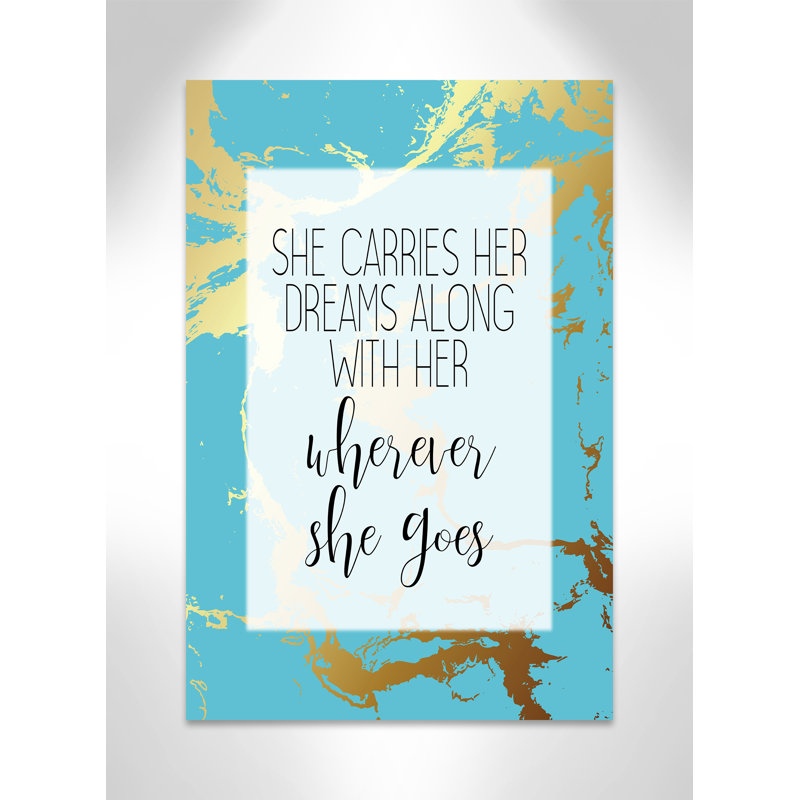 «Whereever she goes», art encadré, H 36 po x l 24 po x P 1,5 po, Canevas