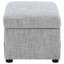Plateau relevable rembourré de couleur unie gris, aspect neutre doux pour les pièces modernes, hauteur de 17 pouces avec cadre en bois, décor minimaliste idéal, H 17 x l 24 po x P 19,5 po