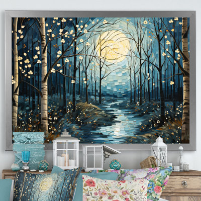 Birch Woods Mystic Moonlight VI sur impression sur toile