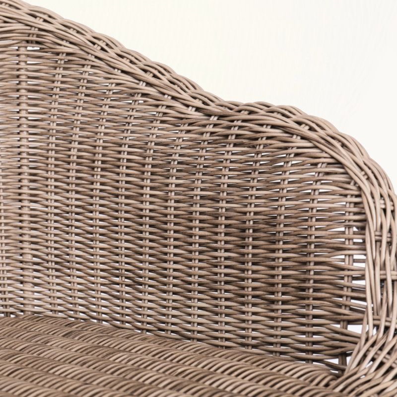 Ladd Outdoor Metal Wicker Barstool,, Light Brown