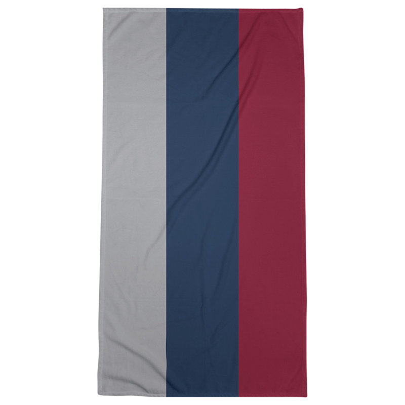 Winnipeg Lightweight Bath Towel, Silver/Polar Night Blue/Red, Poly/Cotton
