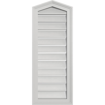 Peaked Top Surface Mount Signature Urethane Functional Gable Vent 4/12 Pitch, Primed Tan