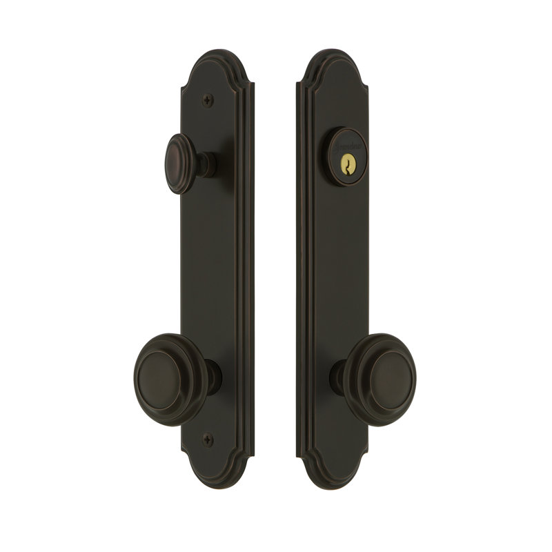 Complete Arc Entry Knob Set with Deadbolt, 2.75", Timeless Bronze