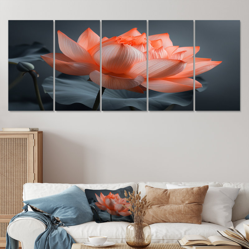 Gerken - lot d'art mural lotus, H 28 po x l 60 po
