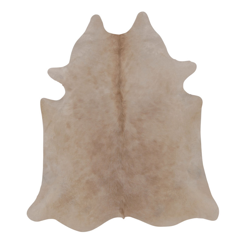 Modern Classics Leather Area Rug in White, Beige/Brown