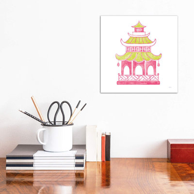 Everyday Chinoiserie IV Pink 1 Piece Wrapped Canvas Wall Art