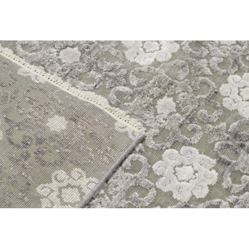 Hand-Knotted High-Quality Gray and Silver Area Rug
