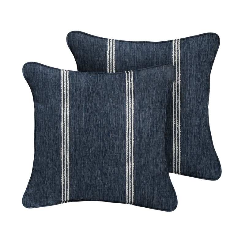 Adel Sunbrella Outdoor Throw Pillow, 18" W x 18" D, Blue