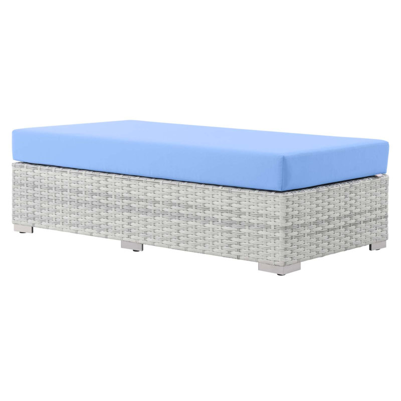Repose-pieds d'extérieur rectangulaire Convene, Bleu clair