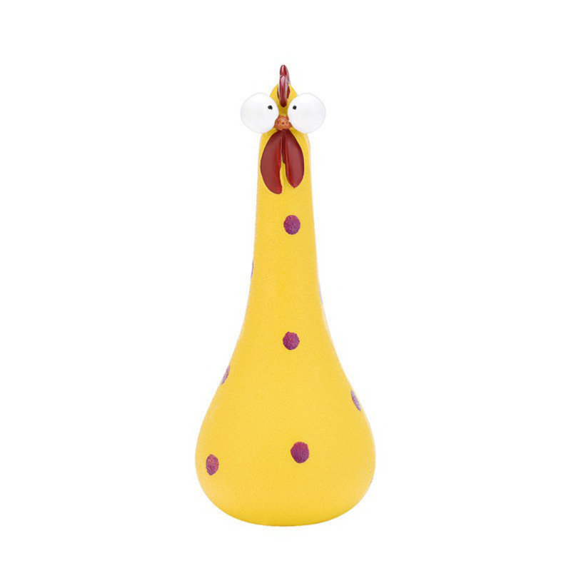 Petite statue de poule à long col en résine, décoration de pelouse de jardin, pas facile à décolorer, jaune, Jaune
