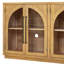 Armoire buffet à 4 portes avec portes en verre et armoire arquée avec tablettes réglables pour la cuisine, la salle à manger et le salon (bois naturel) TREXM-1614711551