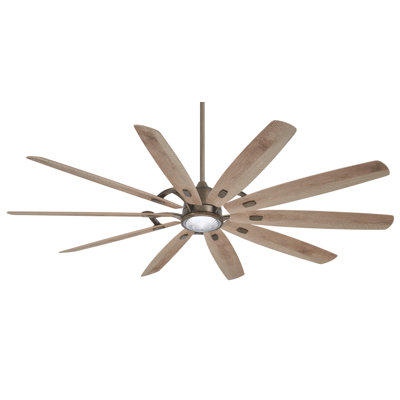 84'' Barn H2O 10 - Blade Indoor/Outdoor LED Smart Standard Ceiling Fan with Remote Control and Light Kit Included