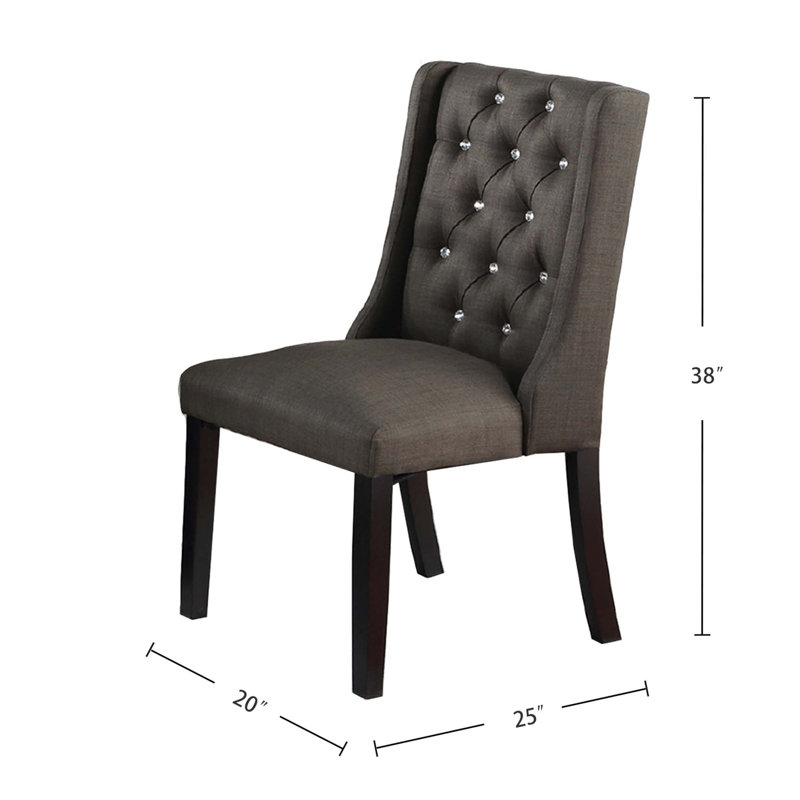Set Of 2 Polyfiber Upholstered Dining Chairs