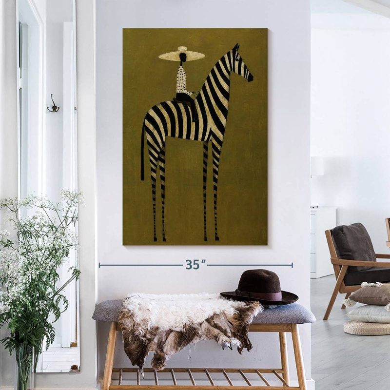 Zebra Rider, 39" H x 26" W
