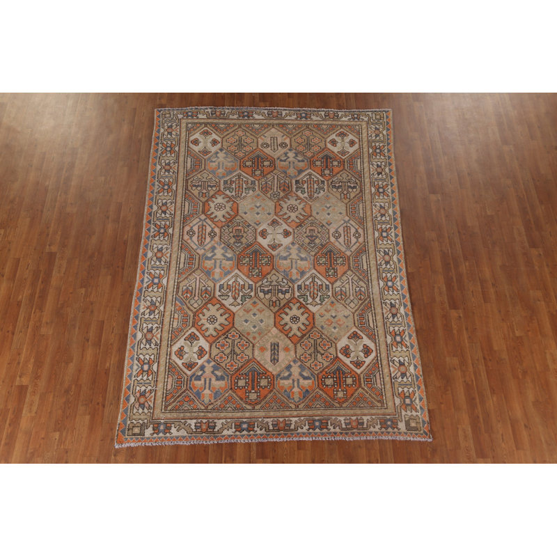 Tapis rétro en laine 6 x 9